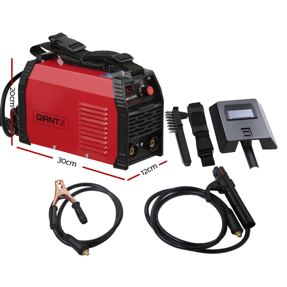 Giantz 250A Portable Inverter Welder - MMA ARC DC IGBT Welding Machine with Accessories