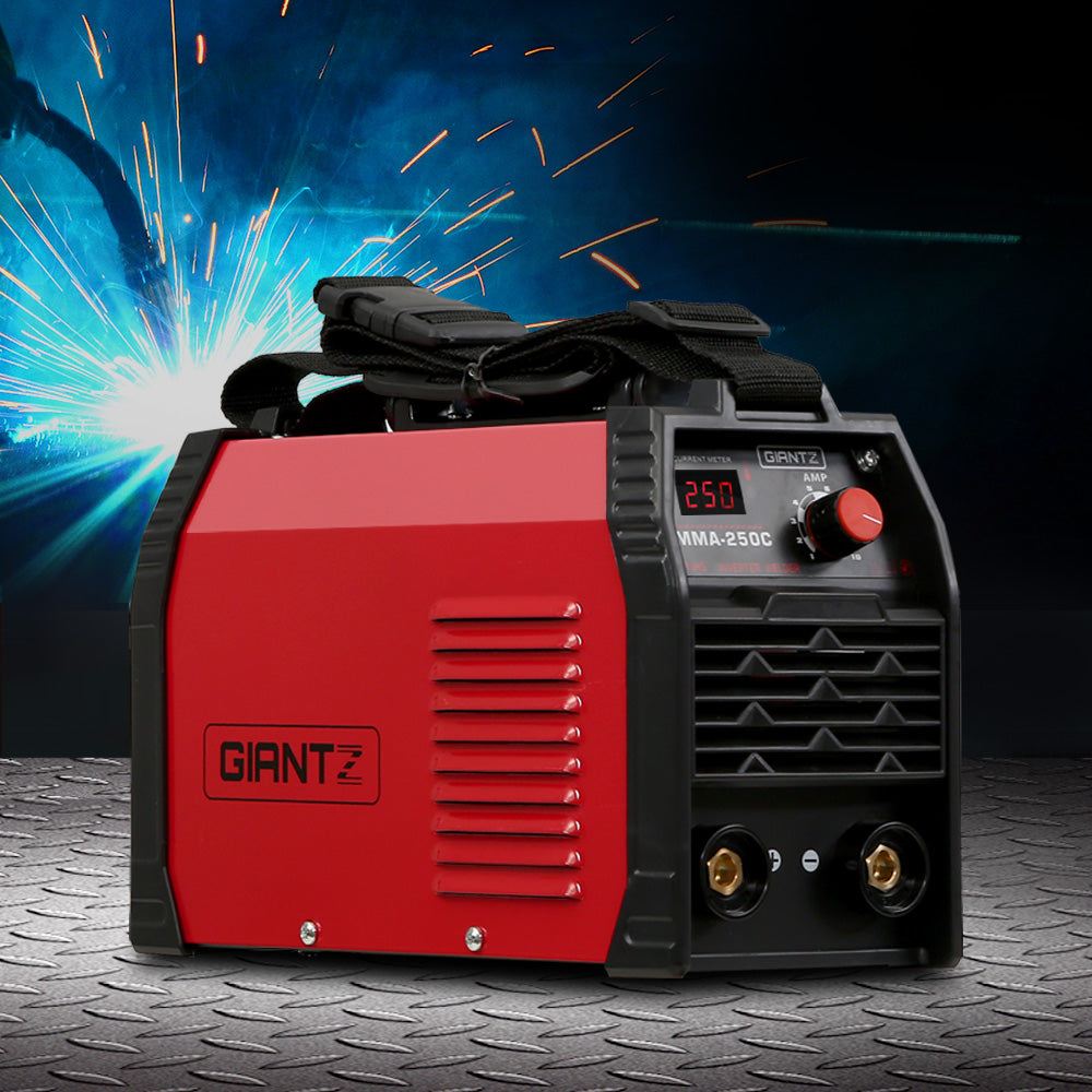 Giantz 250A Portable Inverter Welder - MMA ARC DC IGBT Welding Machine with Accessories