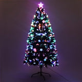 Vibrant 4FT LED Optic Fiber Christmas Tree with Multi-Colored Lights and Twinkling Stars