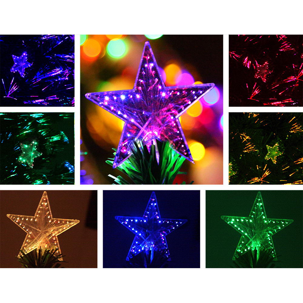 Vibrant 4FT LED Optic Fiber Christmas Tree with Multi-Colored Lights and Twinkling Stars