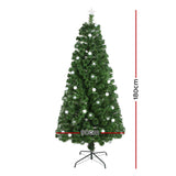 Jingle Jollys 6FT Light-Up Christmas Tree with Color-Changing LED Fiber Optics