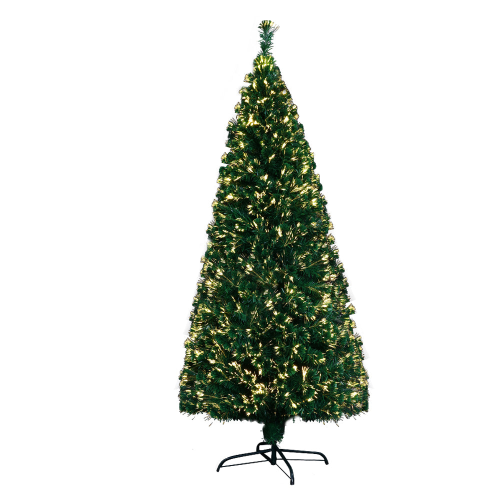 Enchanting 6FT Jingle Jollys LED Christmas Tree with Warm White Fiber Optic Lights