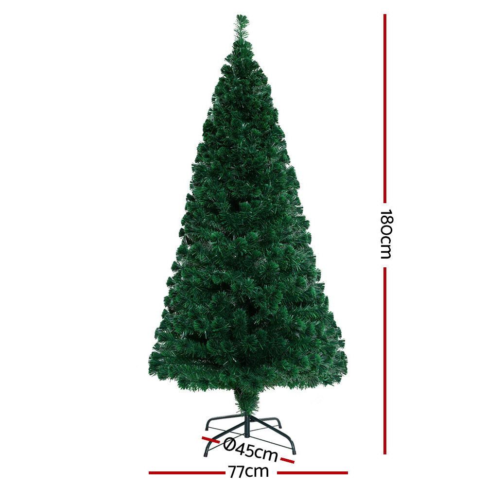 Enchanting 6FT Jingle Jollys LED Christmas Tree with Warm White Fiber Optic Lights