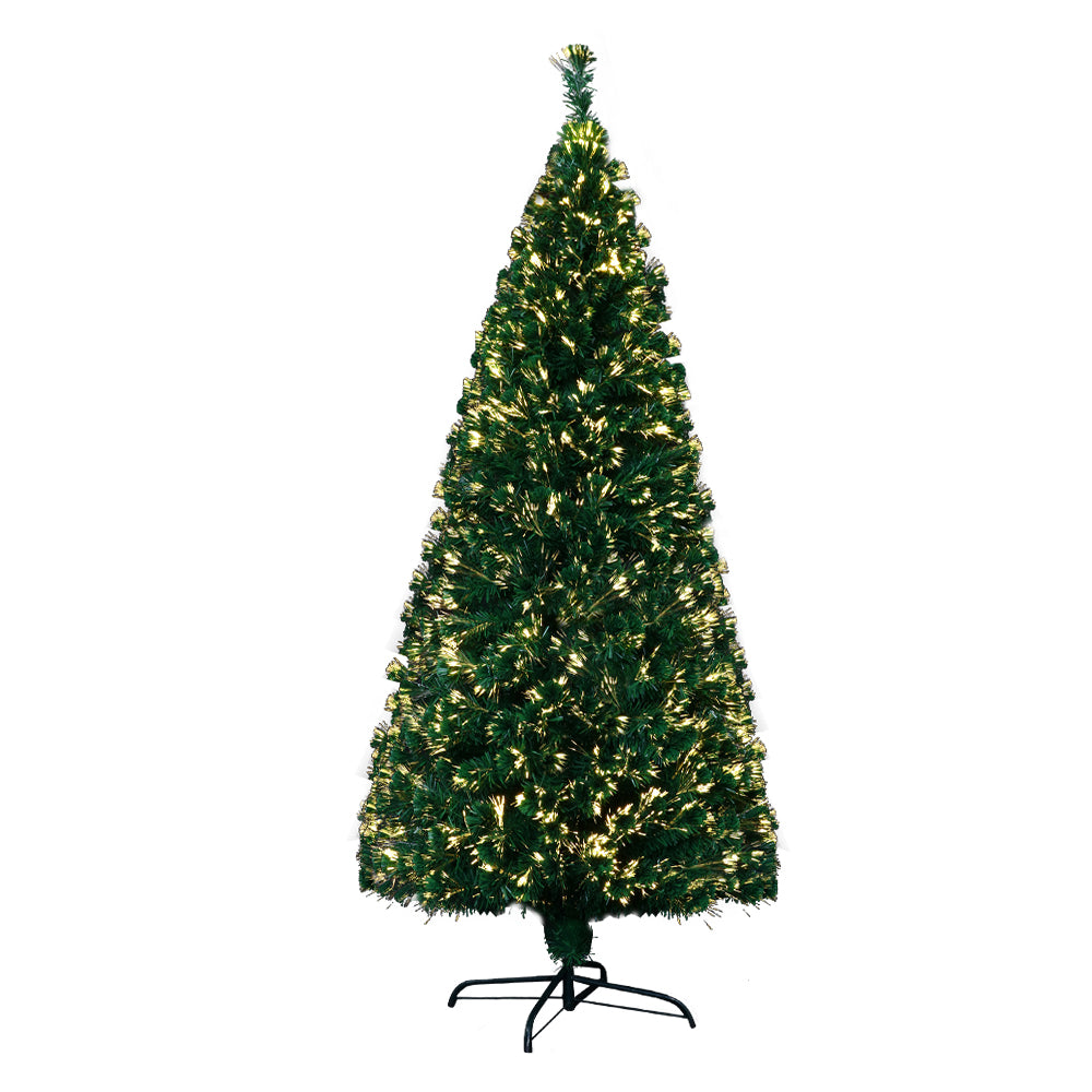 Enchanting 6FT Jingle Jollys LED Christmas Tree with Warm White Fiber Optic Lights