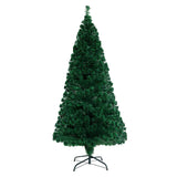 Enchanting 6FT Jingle Jollys LED Christmas Tree with Warm White Fiber Optic Lights - Top-Down View