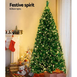 Enchanting 6FT Jingle Jollys LED Christmas Tree with Warm White Fiber Optic Lights - Rear View