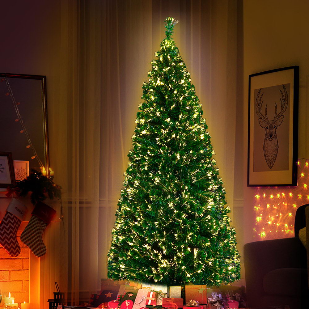 Enchanting 6FT Jingle Jollys LED Christmas Tree with Warm White Fiber Optic Lights