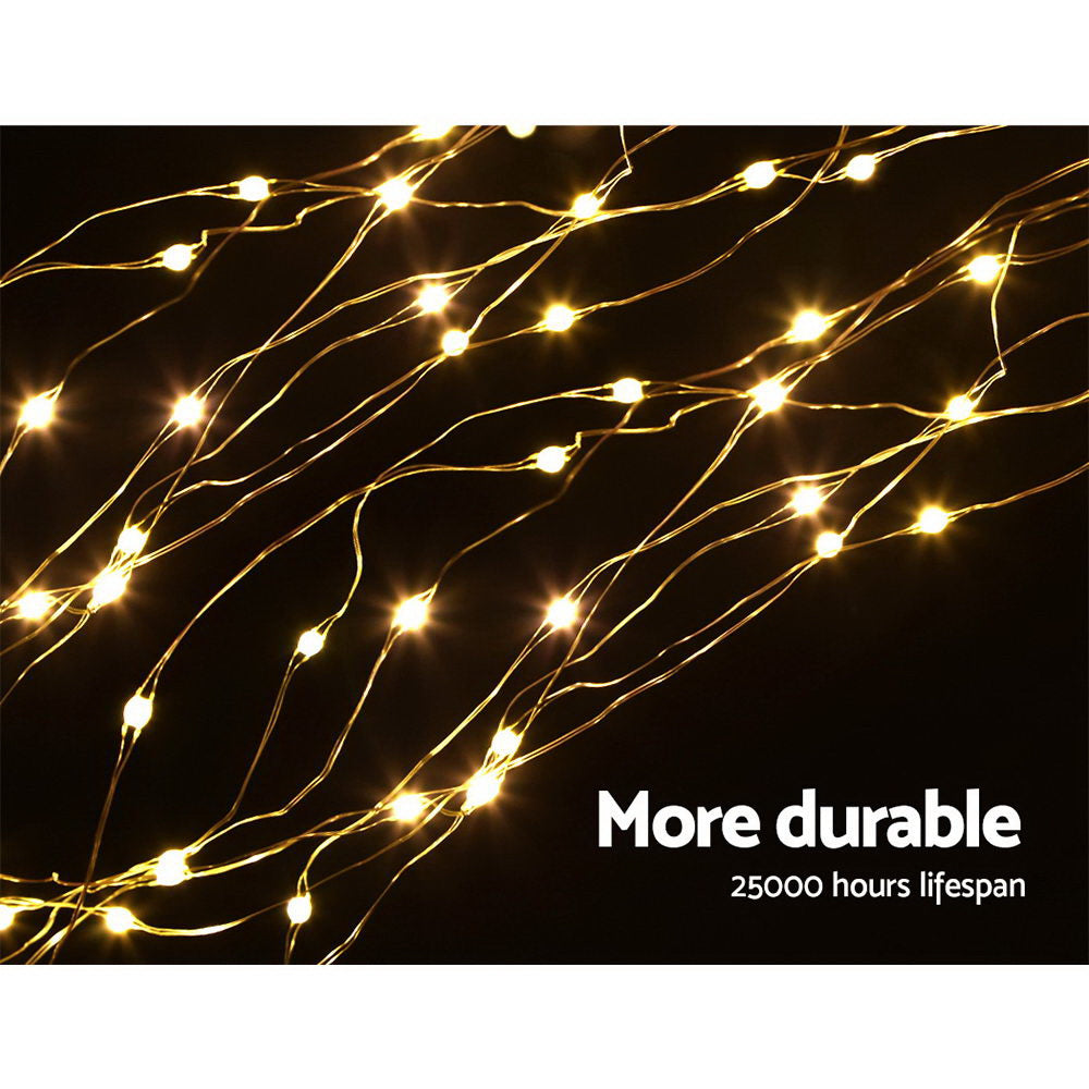 Captivating 3M LED Waterfall Fairy Lights with 480 Warm White Bulbs for Festive Celebrations