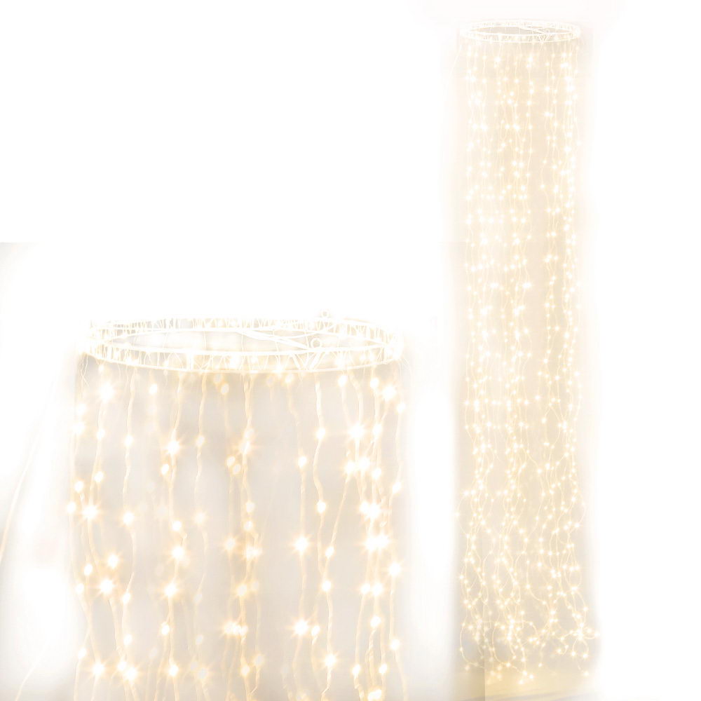 Magical Warm White LED Waterfall String Lights - 720 Bulbs for Christmas and Events