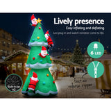 Giant 5M Inflatable Santa on Christmas Tree with LED Lights for Festive Holiday Decoration - 45-Degree Angle