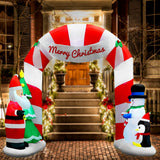 3M Inflatable Christmas Archway with Santa, Snowman & LED Lights by Jingle Jollys