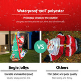 Jingle Jollys 1.8M Inflatable Christmas Tree with Santa, Penguin, and Snowman - Outdoor LED Decoration - Top-Down View