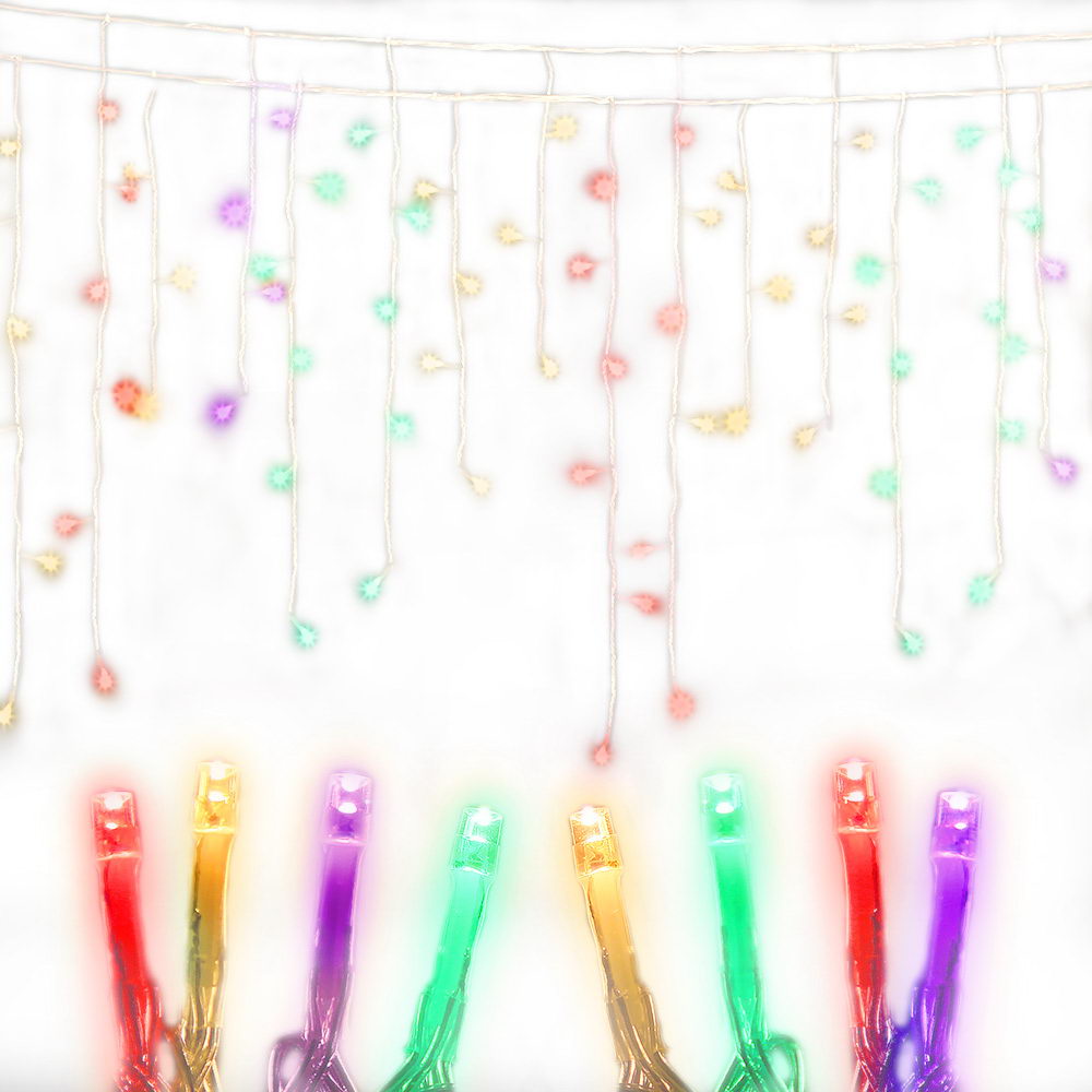 Multicolour 800 LED Christmas Icicle Lights with 8 Effects