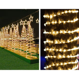 Jingle Jollys 50M Warm White LED Rope Lights with 1200 Lights and 8 Lighting Effects