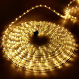 Jingle Jollys 50M Warm White LED Rope Lights with 1200 Lights and 8 Lighting Effects