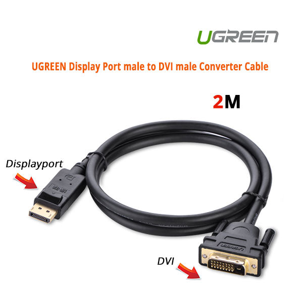 UGREEN 2M DisplayPort to DVI Male Cable (Model: DP103)