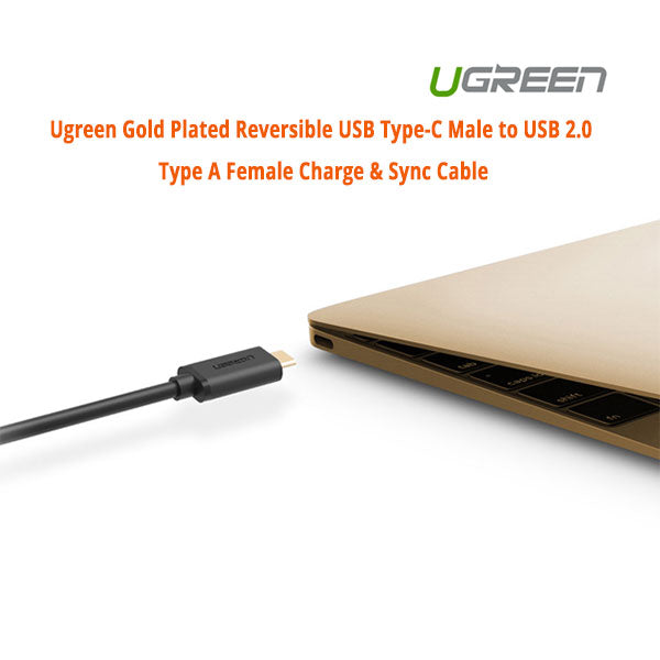 UGREEN USB-C Male to USB 2.0 Type A Female Charge & Sync Cable (Short Length)