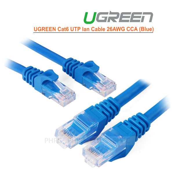 UGREEN 20M Cat6 UTP LAN Cable - Blue 26AWG CCA for Gigabit Ethernet