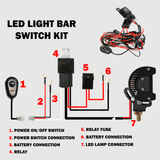 Universal 2-Way LED Driving Light Wiring Harness with Relay Switch for 12V/24V Systems