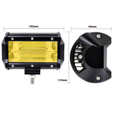 Pair of 5-Inch Yellow LED Flood Light Bars for Off-Road, Boat, and Truck Use