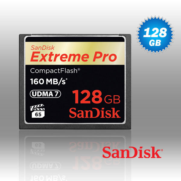 SanDisk Extreme PRO 128GB CompactFlash Memory Card - 160MB/s High-Speed Storage for 4K Video