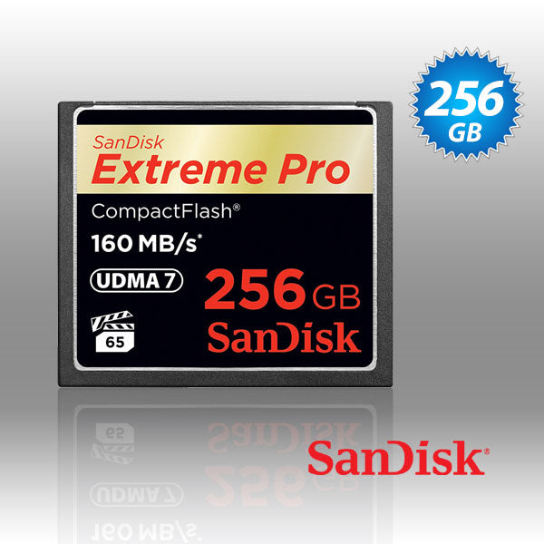 SanDisk Extreme PRO 256GB CompactFlash Memory Card - 160MB/s Transfer Speed for Professional Video and Photography