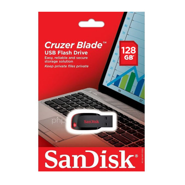 SanDisk Cruzer Blade 128GB Compact USB Drive