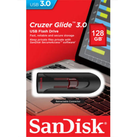 SanDisk Cruzer Glide 128GB USB 3.0 Flash Drive - Compact and Secure Data Storage