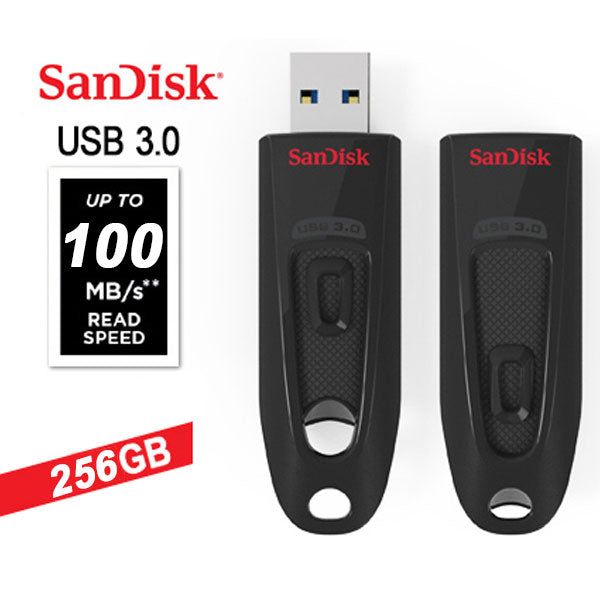 SanDisk Ultra 256GB USB 3.0 Flash Drive - High-Speed Data Transfer (SDCZ48-256G)