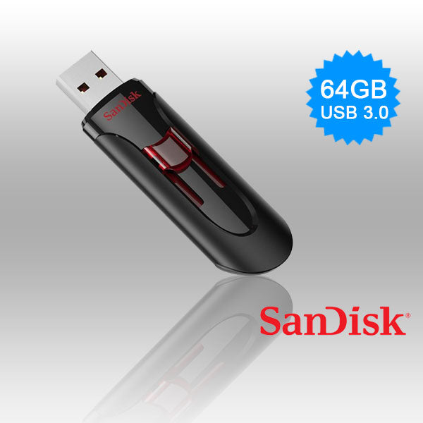 SanDisk 64GB Cruzer Glide USB 3.0 Flash Drive - Retractable & Secure Data Storage