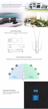 WAVLINK AC1200 Outdoor Gigabit Wi-Fi Range Extender with Enhanced Long-Range Performance