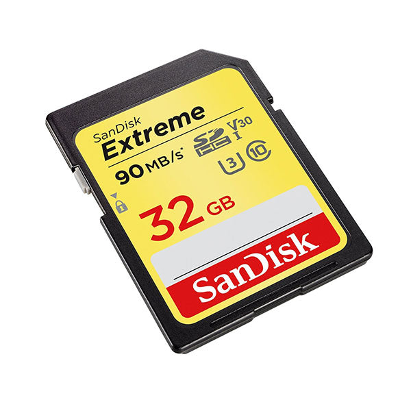 SanDisk Extreme 32GB SDHC UHS-I U3 Class 10 Memory Card with 90MB/s Transfer Speed