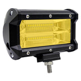 Pair of 5-Inch Yellow LED Flood Light Bars for Off-Road, Boat, and Truck Use