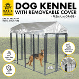 Heavy-Duty Waterproof Dog Kennel Enclosure with Lockable Gate - 1.83 x 2.43 x 1.22m