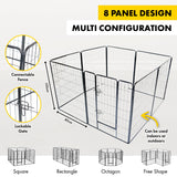 8-Panel Foldable Pet Playpen - Durable Steel Exercise Enclosure for Dogs and Small Animals (80cm x 100cm)