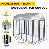 Heavy-Duty Waterproof Dog Kennel Enclosure with Lockable Gate - 1.83 x 2.43 x 1.22m