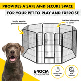 8-Panel Foldable Pet Playpen - Durable Steel Exercise Enclosure for Dogs and Small Animals (80cm x 100cm)