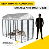 Heavy-Duty Waterproof Dog Kennel Enclosure with Lockable Gate - 1.83 x 2.43 x 1.22m