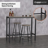 Nordic Industrial High Bar Table - Stylish Modern Design 120cm - Side View